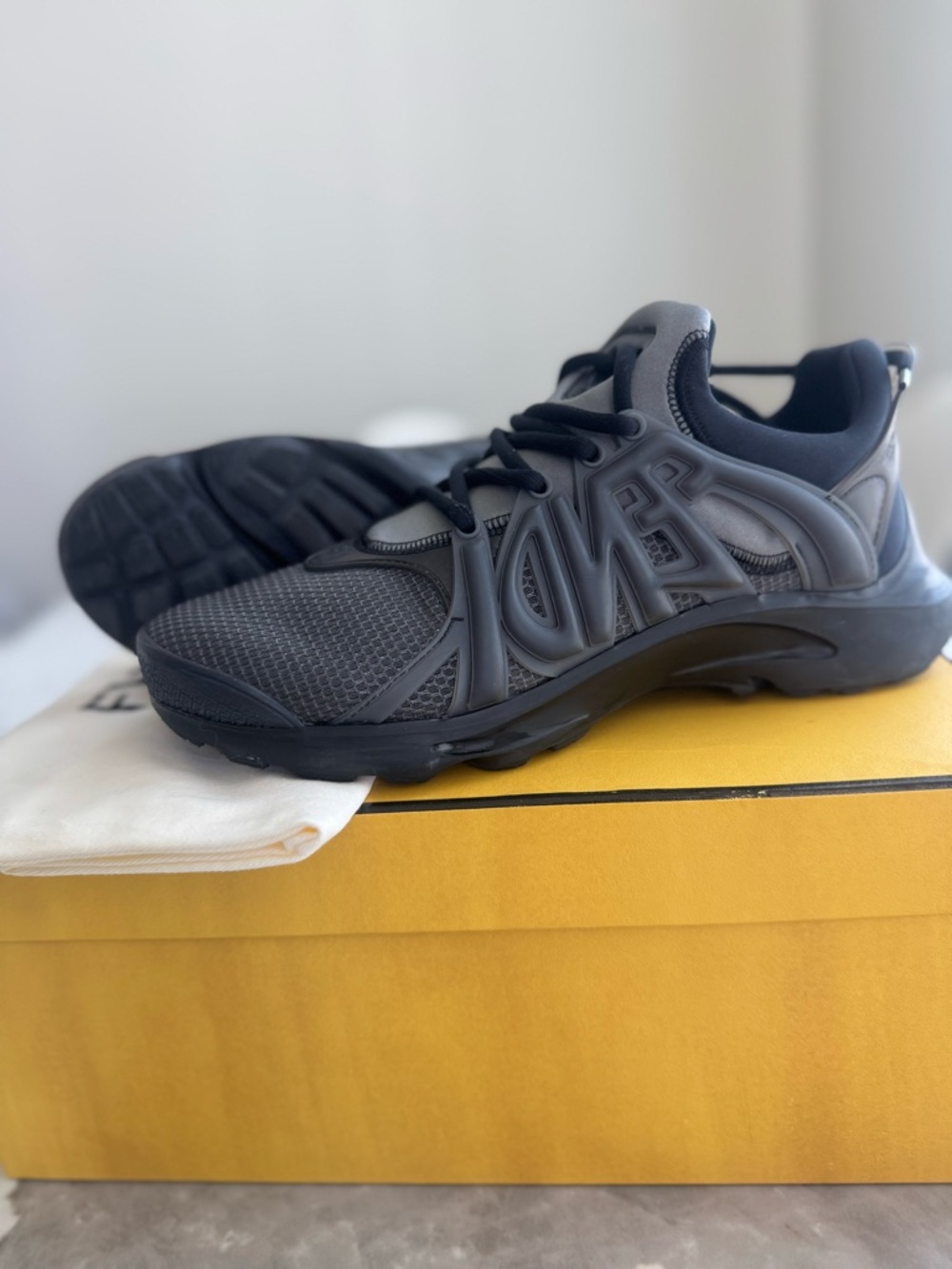 Fendi Tag Tag  Lace-up Sneakers